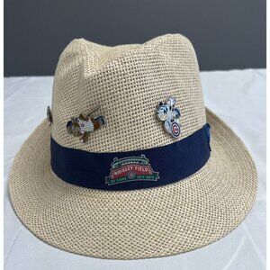 Wrigley Field Chicago Cubs 100 YR Anniv Fedora Hat Mickey Pin Cubbie Bear Pin OS